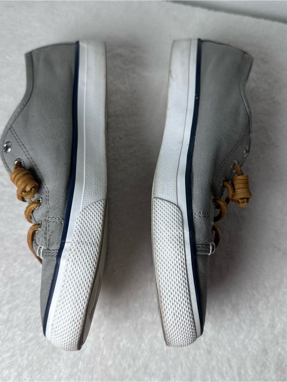 Sperry Top-Sider Pier View Gray Canvas Low-Top Sneakers with Tan Laces Size 7.5 - Picture 11 of 12
